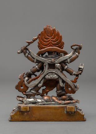 Black Six Armed Mahakala Statue | Traditional Buddhist Art