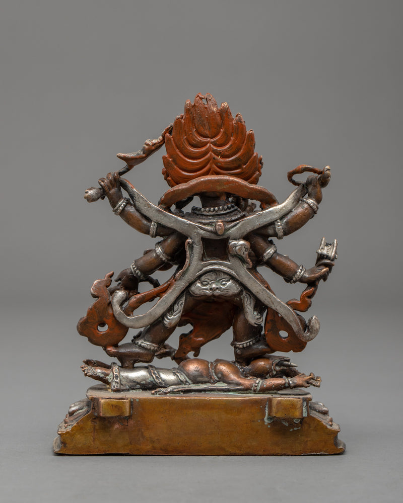 Black Six Armed Mahakala Statue | Traditional Buddhist Art