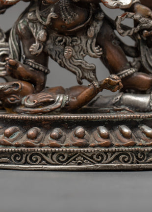 Black Six Armed Mahakala Statue | Traditional Buddhist Art