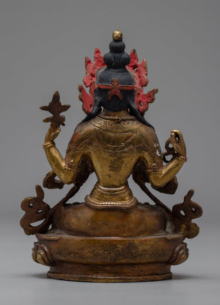 Vintage Chenresig Statue | Antique Collectables