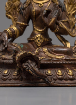 Classic Green Tara Statue | Art Deco Statue
