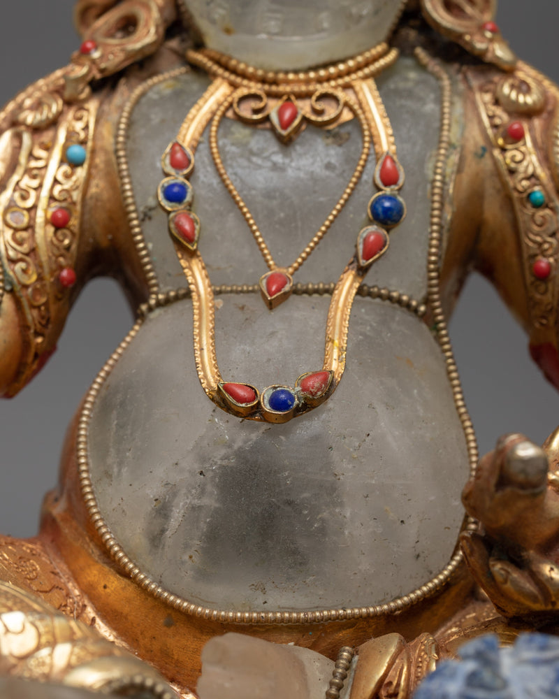 Crystal Kuber Statue | Wealth Deity Dzambhala | Gift For Buddhist