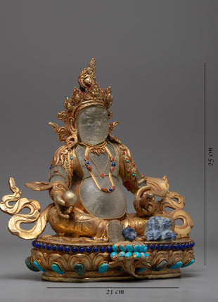 Crystal Kuber Statue | Wealth Deity Dzambhala | Gift For Buddhist
