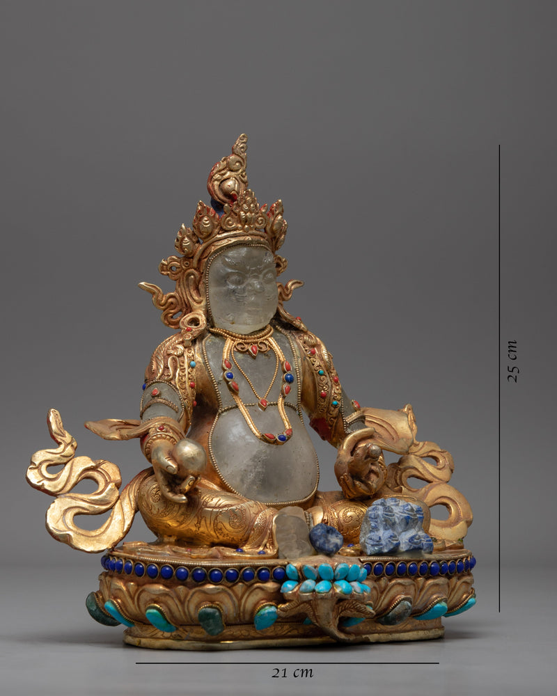 Crystal Kuber Statue | Wealth Deity Dzambhala | Gift For Buddhist