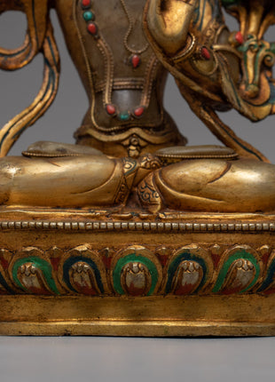 Crystal Manjushri Statue | Authentic Buddhist Statue | Vintage Decorative