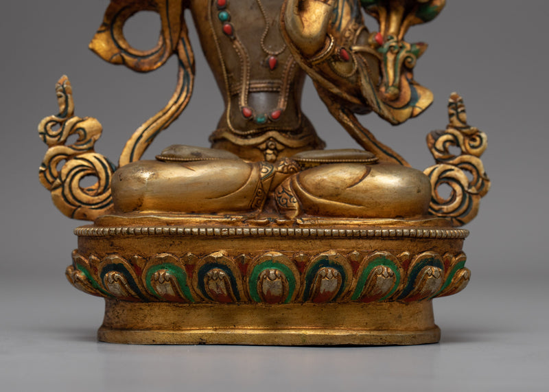 Crystal Manjushri Statue | Authentic Buddhist Statue | Vintage Decorative