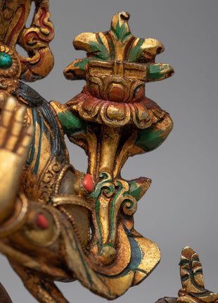 Crystal Manjushri Statue | Authentic Buddhist Statue | Vintage Decorative