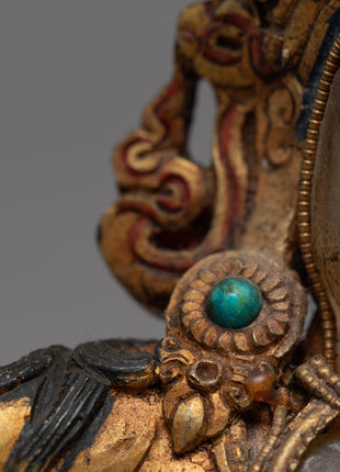 Crystal Manjushri Statue | Authentic Buddhist Statue | Vintage Decorative