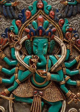 Ganesh Square Frame | Handcrafted Wall Decoration