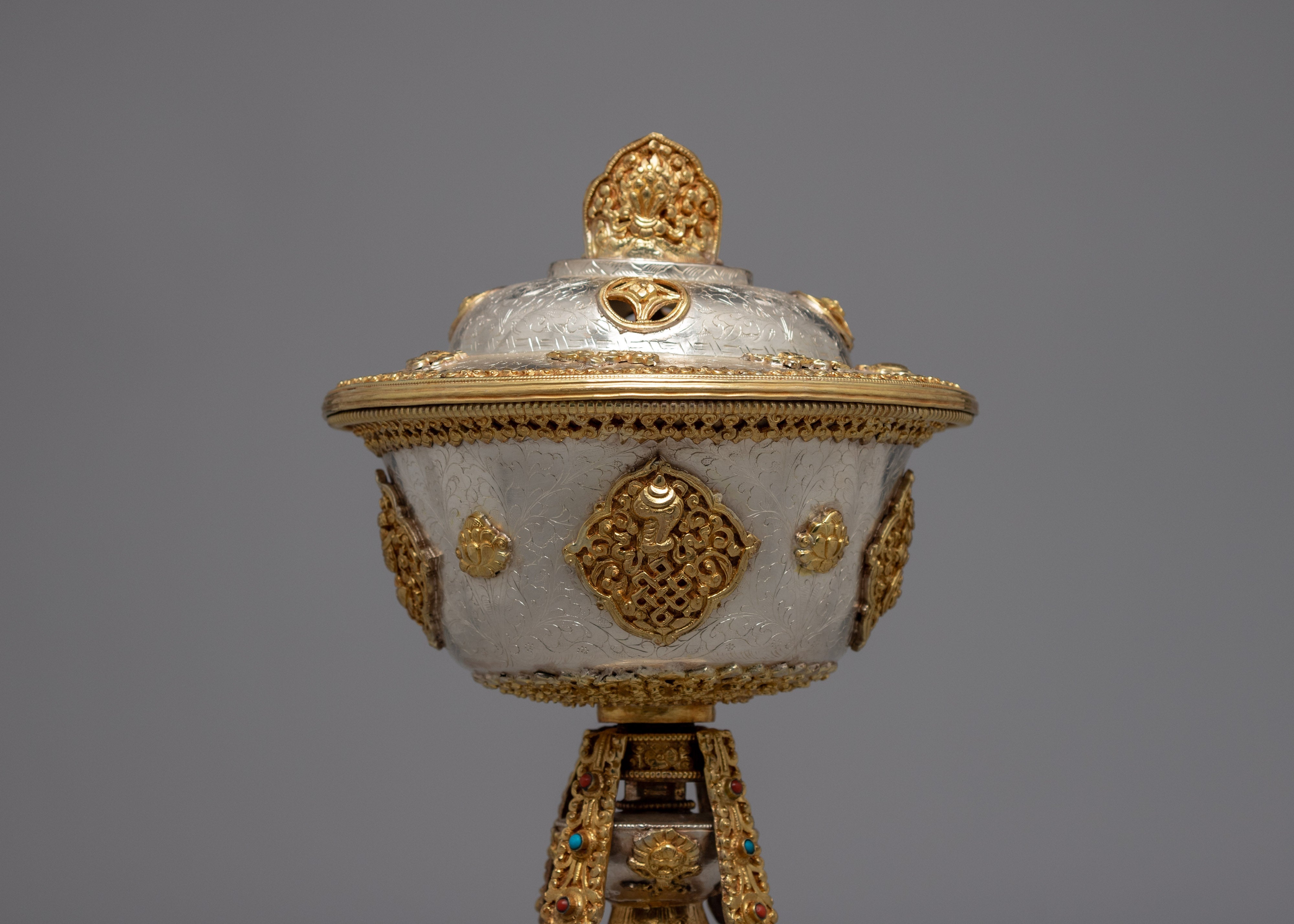 Handmande Butter Lamp | Tibetan Sliver Lamp