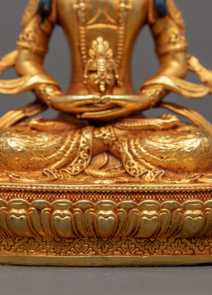 Buddha Amitayus Gold Statue | Finely Crafted Buddhist Art