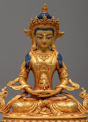 Buddha Amitayus Gold Statue | Finely Crafted Buddhist Art