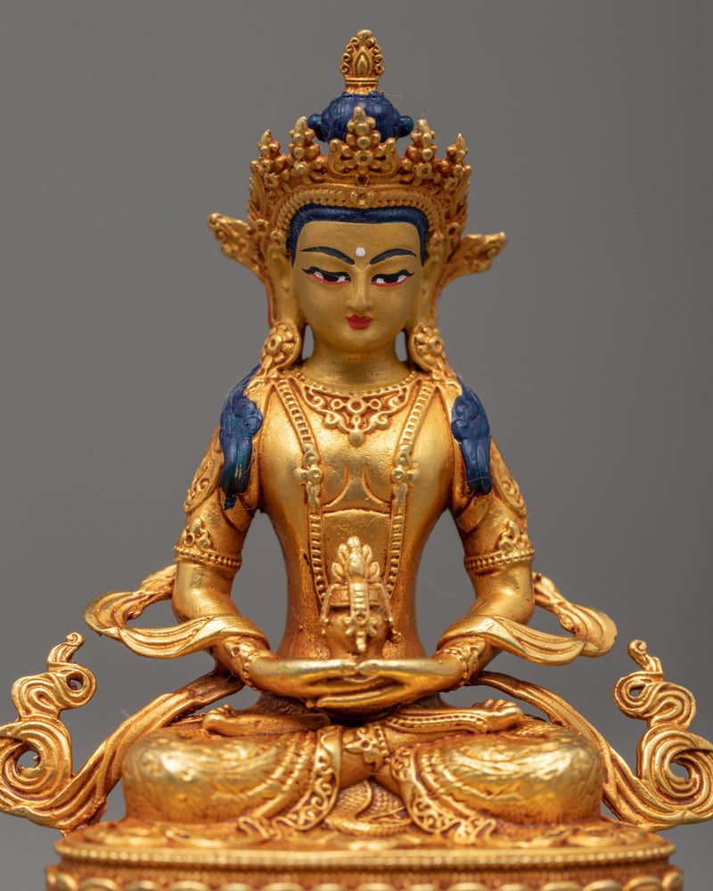 Buddha Amitayus Gold Statue | Finely Crafted Buddhist Art