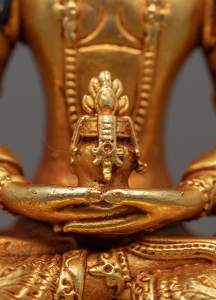 Buddha Amitayus Gold Statue | Finely Crafted Buddhist Art