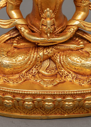 Buddha Amitayus Gold Statue | Finely Crafted Buddhist Art