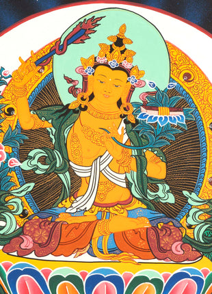 Manjushri Thangka | Deity Of Wisdom And Compassion | Wall Decorations