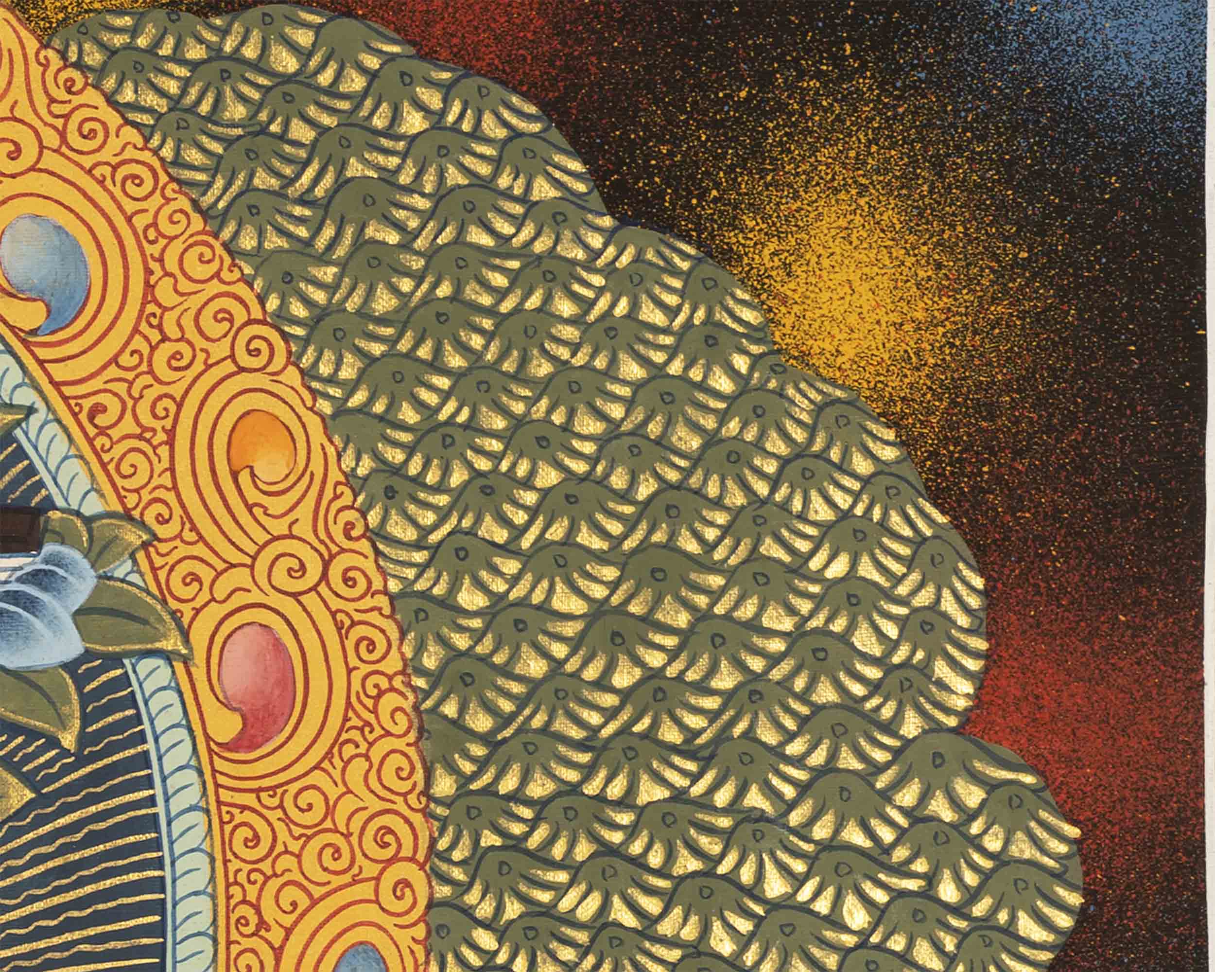Unique Manjushree Thangka | Religious Wall Hanging Art