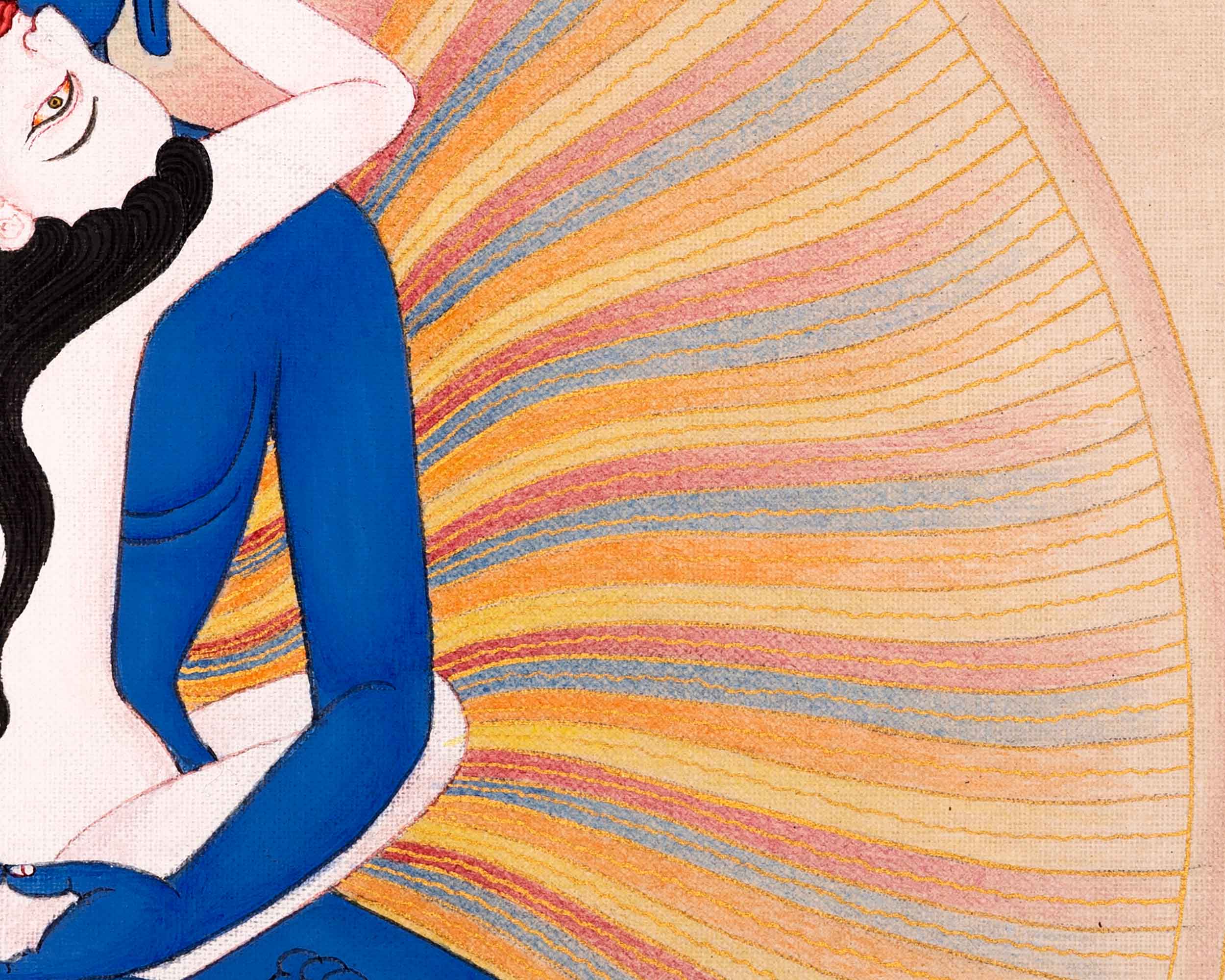 Samantabhadra And Samantabhadri Hand Painted Thangka | Himalayan Buddhist Sacred Art