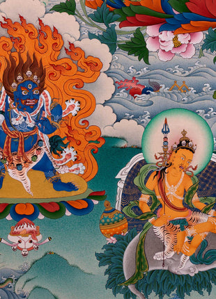 Guru Padmasambhava Manifestation Thangka | Tibetan Thangka Canvas Print