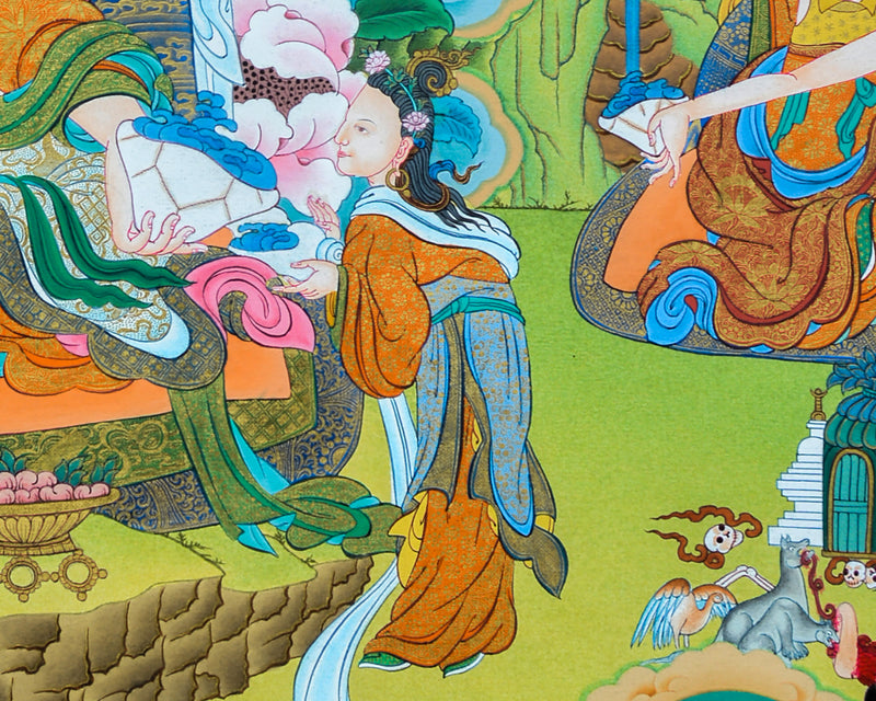 Loden Chogse Thangka | Guru Rinpoche Manifestation | Traditional Hand Painted Art