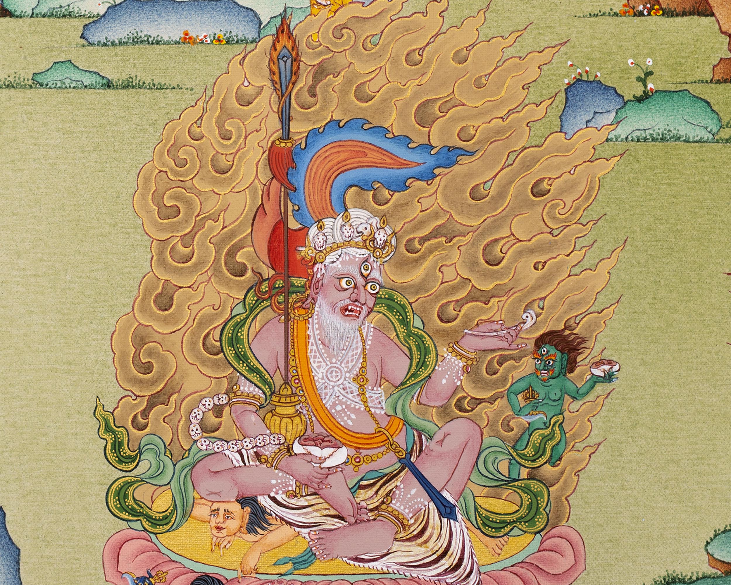 Hevajra With Consort Nairatmya Thangka Print | Buddhist Yidam Art