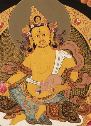 Jambhala Thangka | Traditional Tibetan Art | Wall Decor Painting