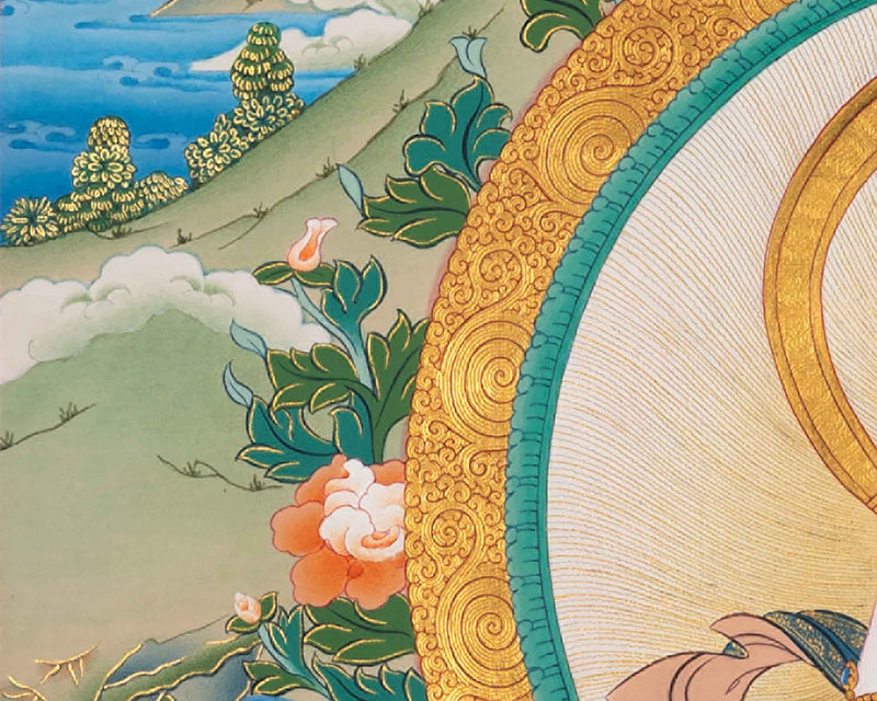 White Tara Healing Thangka | Vajrayana Buddhist Art | Hand-Painted Tara Painting