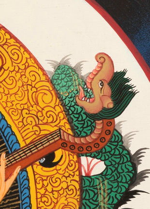 Saraswati Thangka | Lord Of Knowledge | Wall Hanging Art