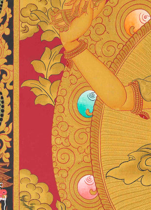 Full 24K Gold Manjushree Thangka | Bodhisattva Of Wisdom