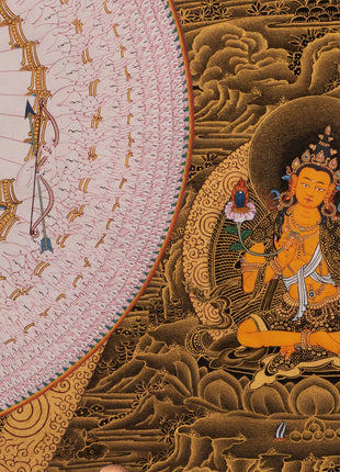 1000 Armed Chenrezig Thangka | Traditional Karma Gadri Art