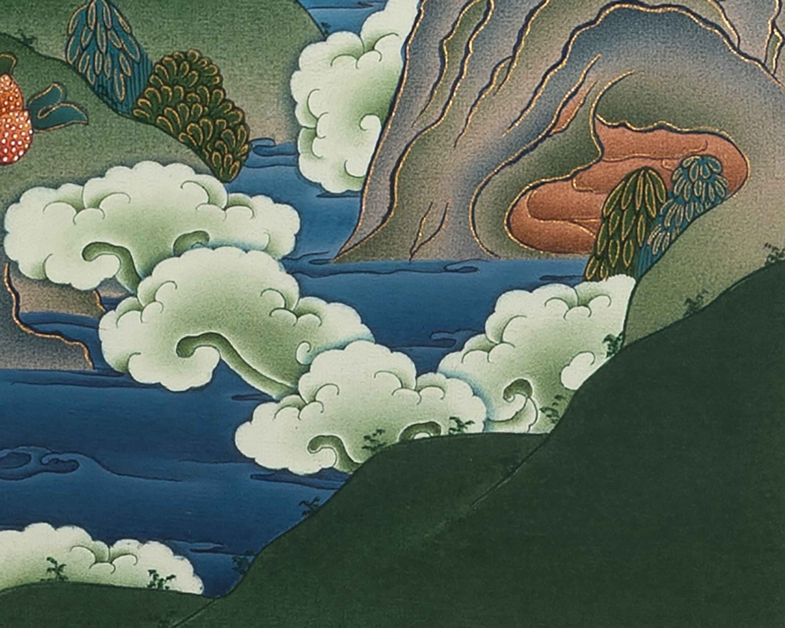 Manjushri Bodhisattva Thangka Painting, Bodhisattva Of Wisdom