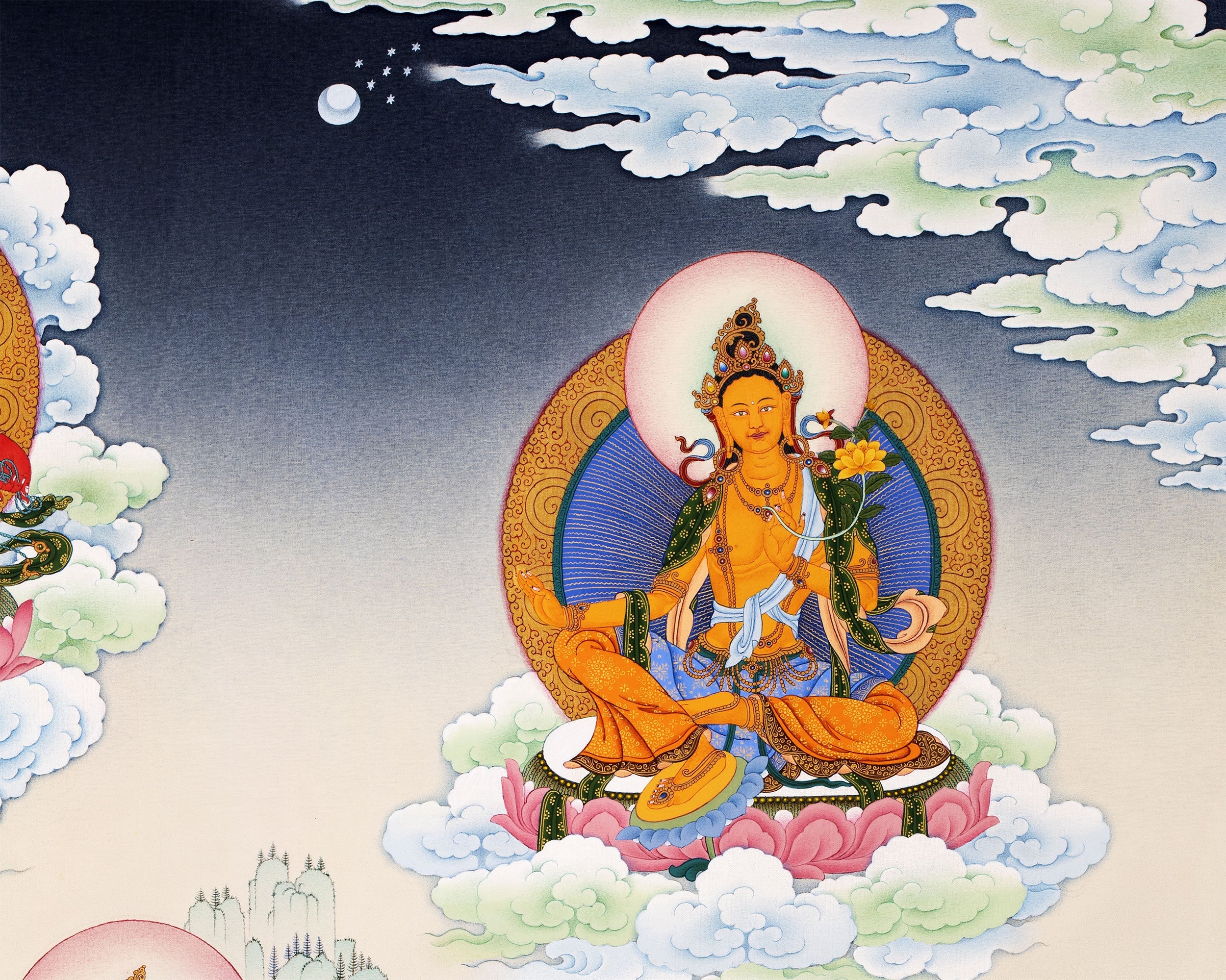 21 Taras Surya Gupta Thangka Print | Himalayan Taras High-Quality Giclee On Cotton Canvas Art