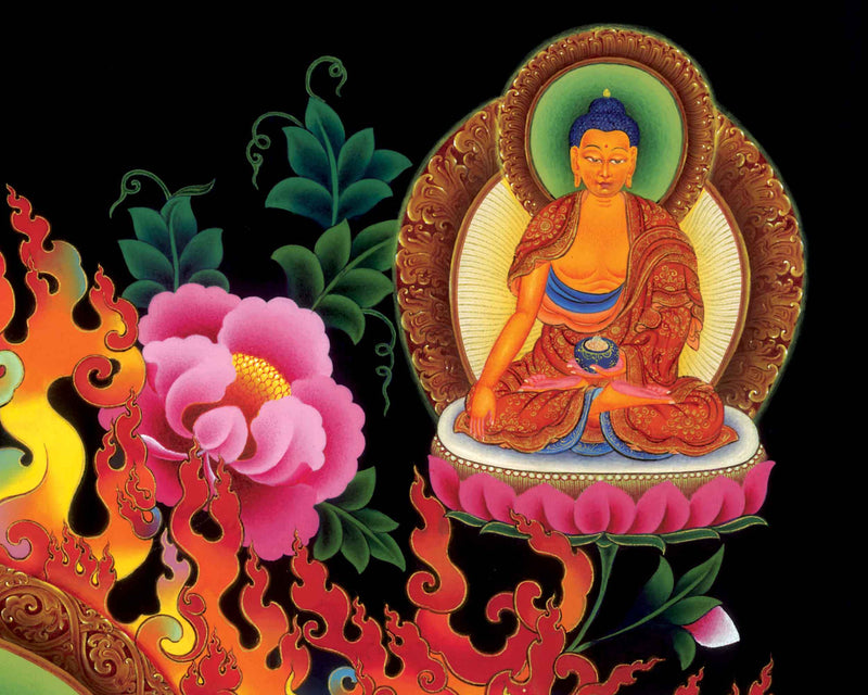 Tibetan Chakrasambhara Thangka Prints | Wrathful Deity Digital Print