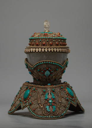 Buddhist Crystal Kapala | Tibetan Ritual Item