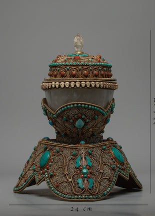 Buddhist Crystal Kapala | Tibetan Ritual Item