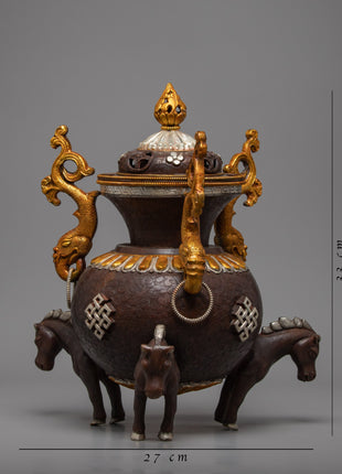 Horse Incense Burner | Handcrafted Nepalese Artifacts | Gift For Buddhist