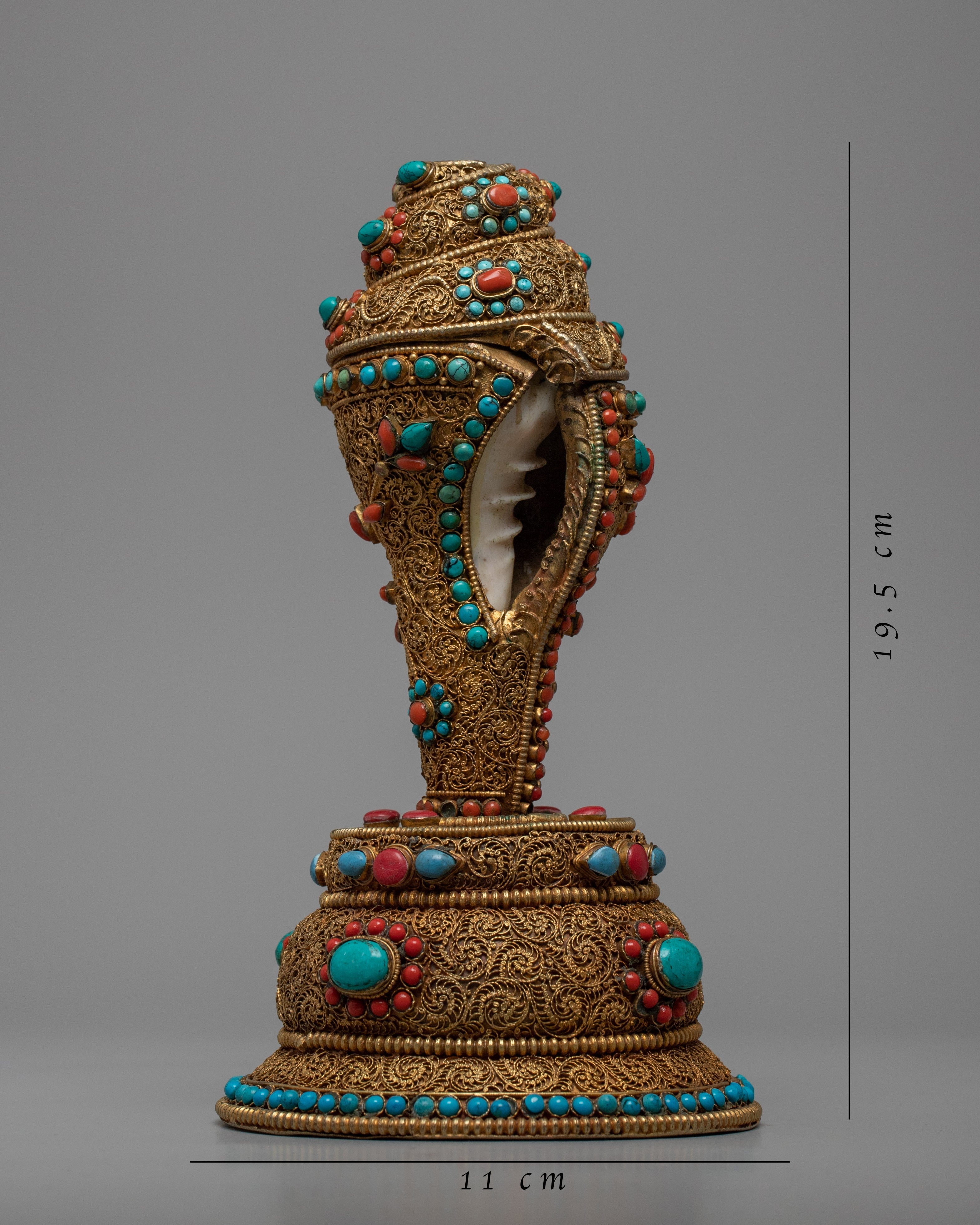 Conch Shell With Stand | Handcarved Religious Artifacts