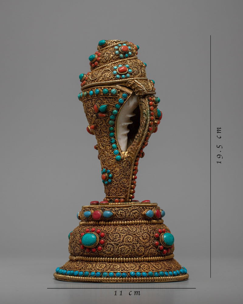 Conch Shell With Stand | Handcarved Religious Artifacts