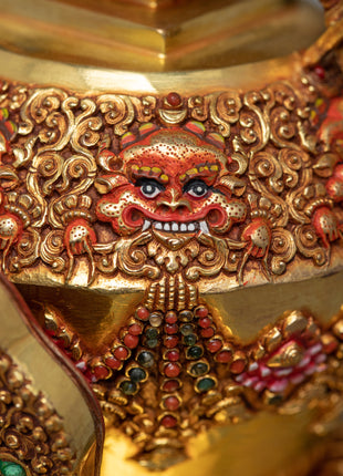 Gold Plated Stupa | Unique Decorative Object | Gift For Buddhist