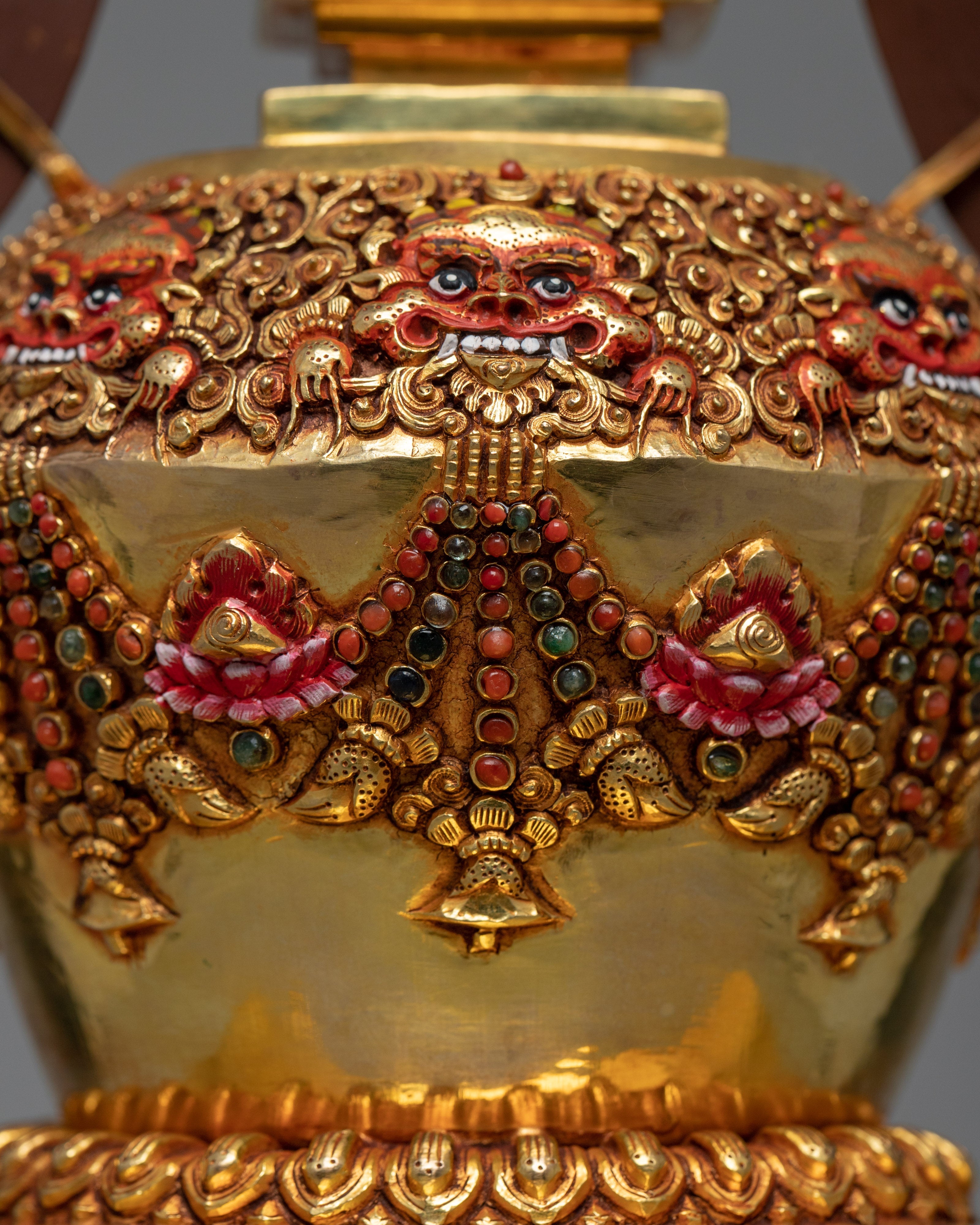 Gold Plated Stupa | Unique Decorative Object | Gift For Buddhist