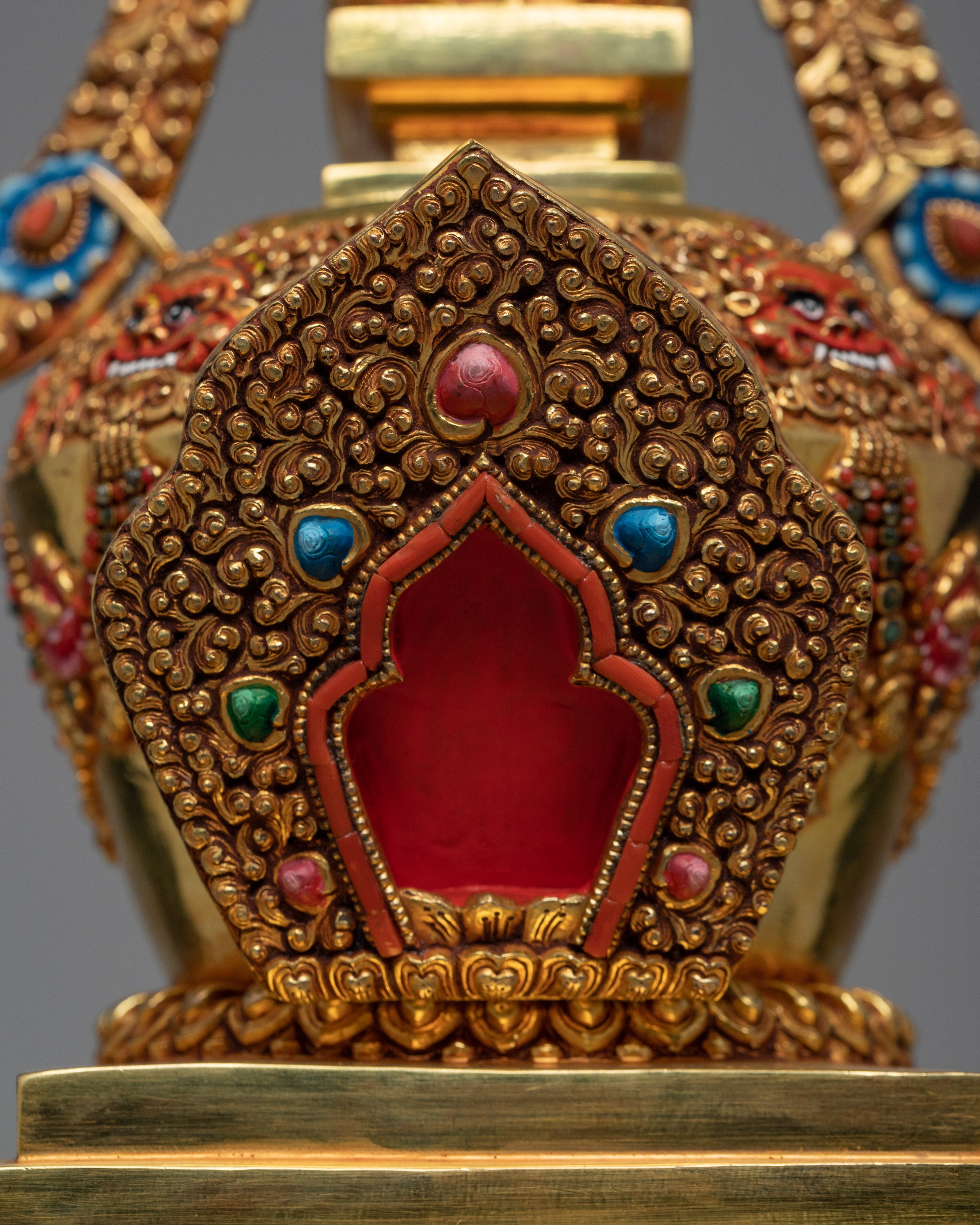 Gold Plated Stupa | Unique Decorative Object | Gift For Buddhist