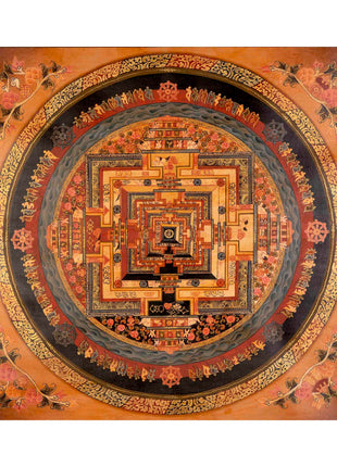 Kalachakra Mandala Tibetan Thangka Painting | Spiritual Home Decoration Art