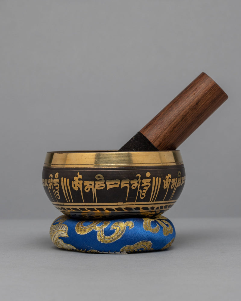 Black Singing Bowl | Eyes OF Swayambhu Crafted