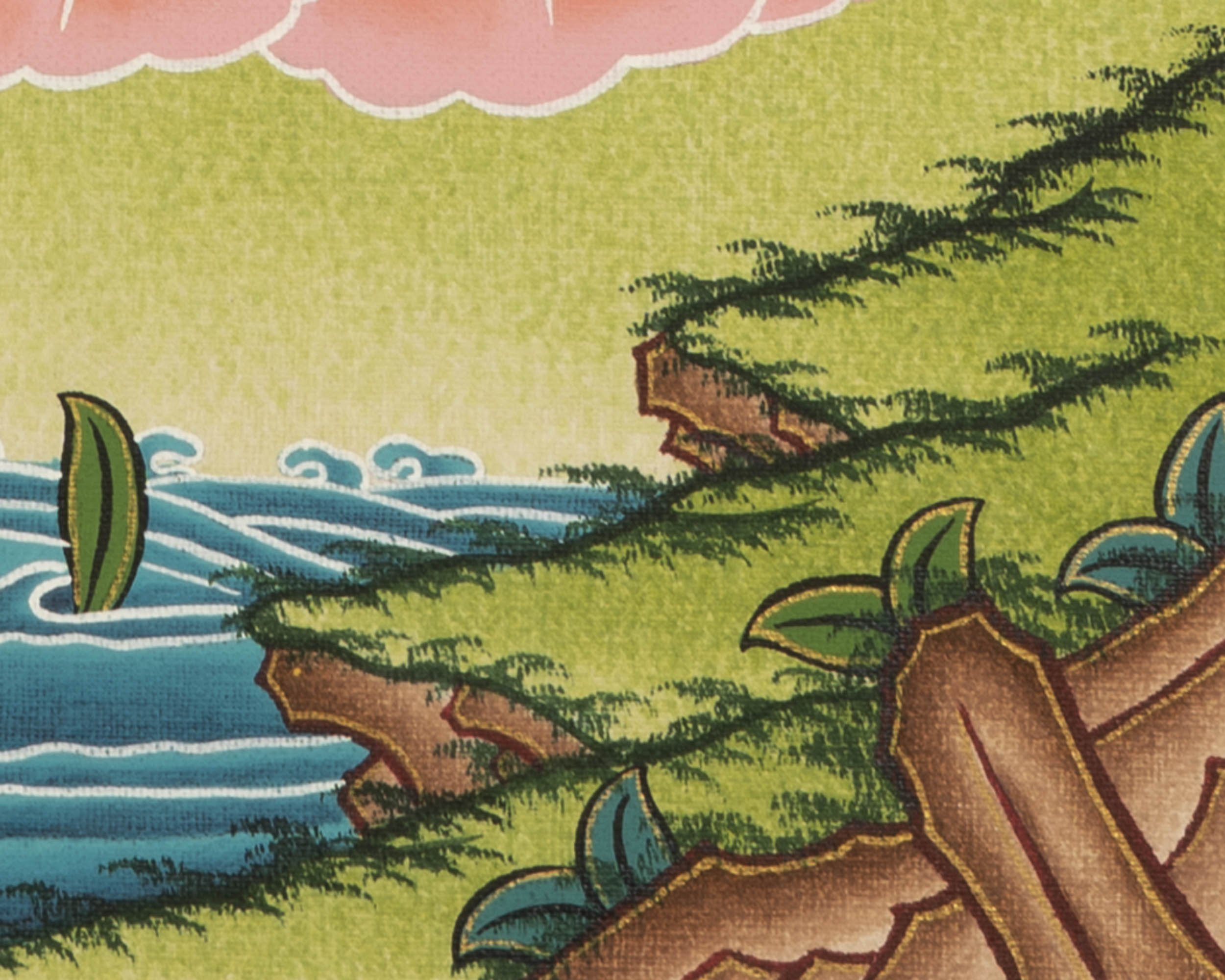 Handpainted Dzambala Kubera | Religious Thangka Art | Wall Decors