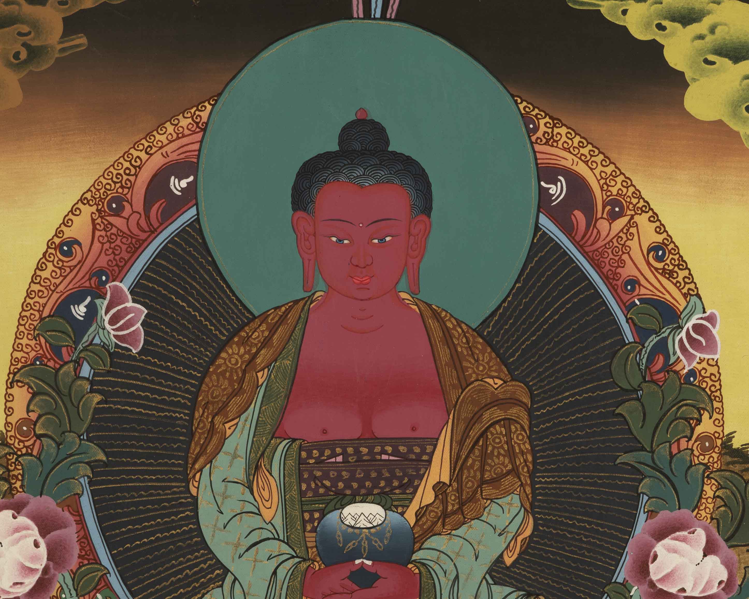 Amitabha Buddha Thangka | Tibetan Buddhist Crafts Wall Hanging
