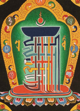 Eight Auspicious Symbol Thangka | Religious Mantra Art