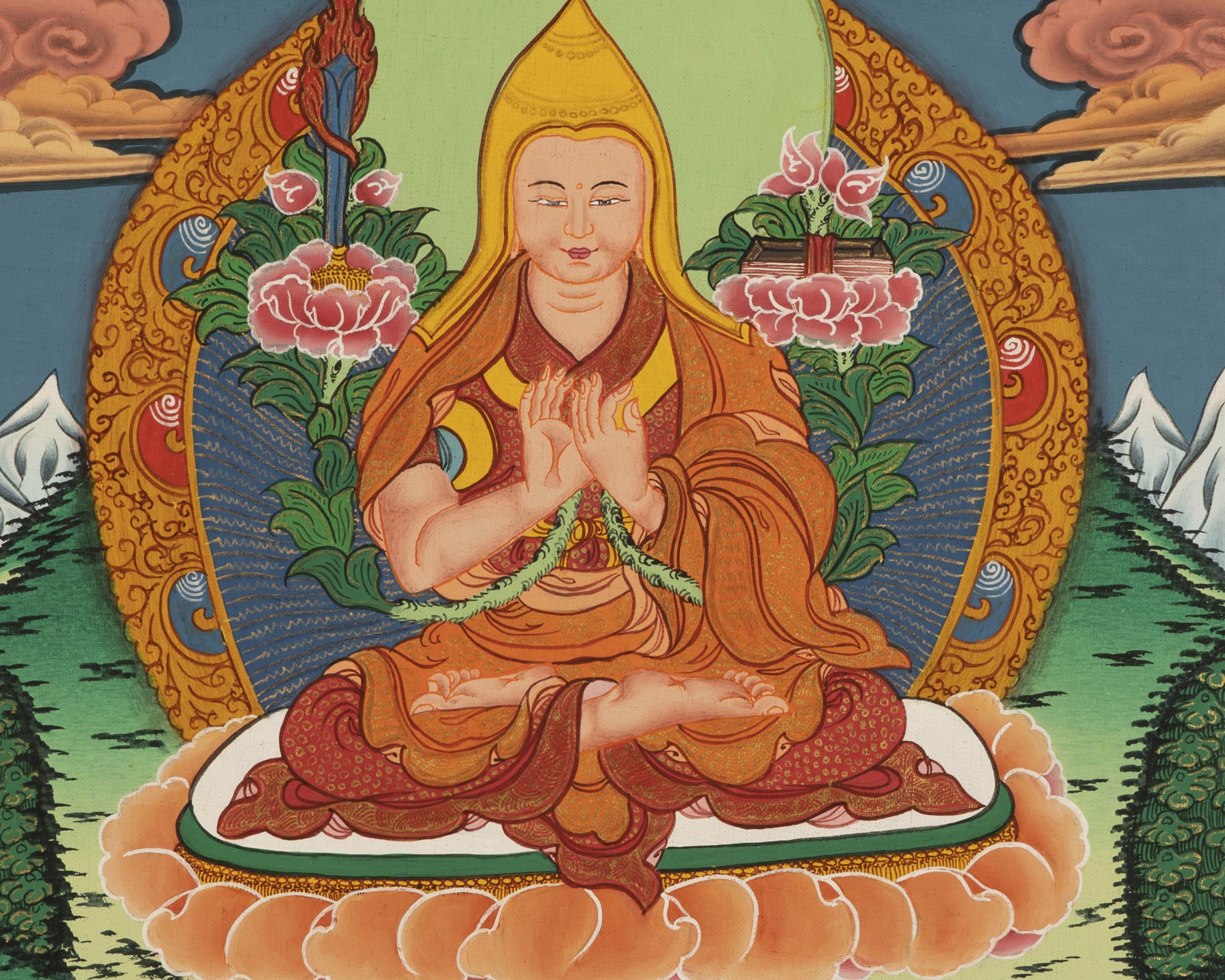 Tsongkhapa Tibetan Thangka | Art Painting for Meditation