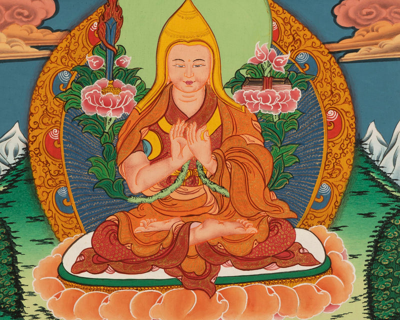 Tsongkhapa Tibetan Thangka | Art Painting for Meditation