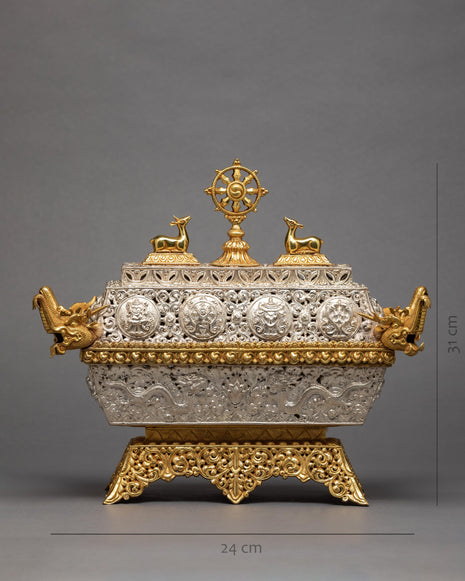 Decoratrive Incense Burner | Golden Tibetan Ritual Burner