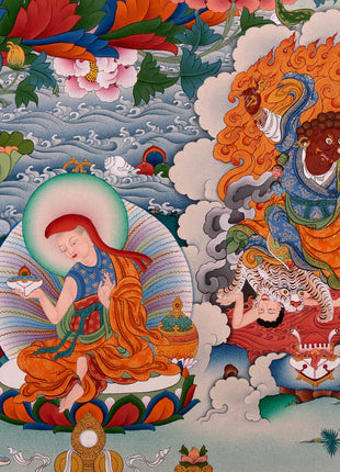 Guru Padmasambhava Manifestation Thangka | Tibetan Thangka Canvas Print